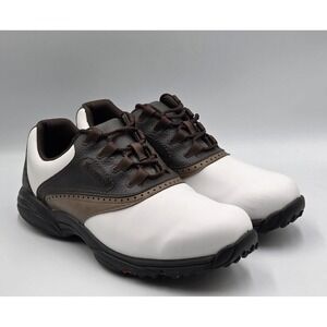 FootJoy GreenJoys 45402 Golf Shoes Mens 11W White Brown Saddle Spikeless